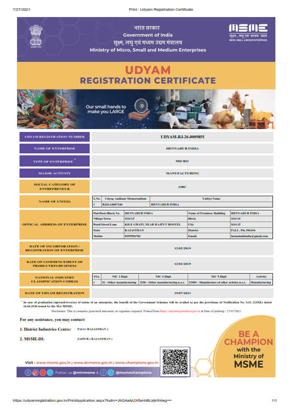 Udyam (MSME) Registration