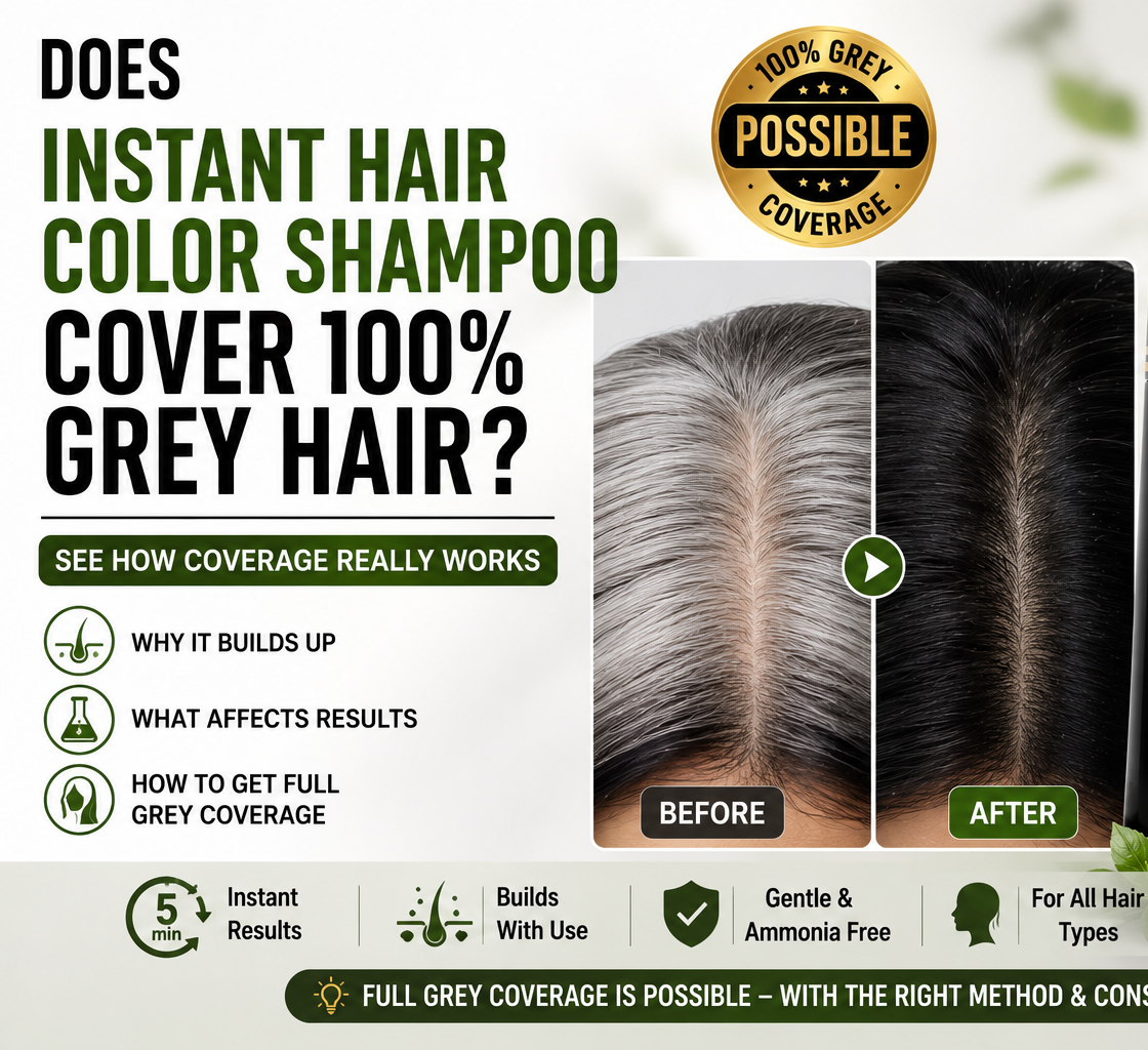 Does instant hair color shampoo cover 100% grey hair?