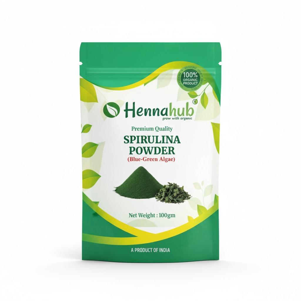 Spirulina Powder retail pouch by HennaHub India