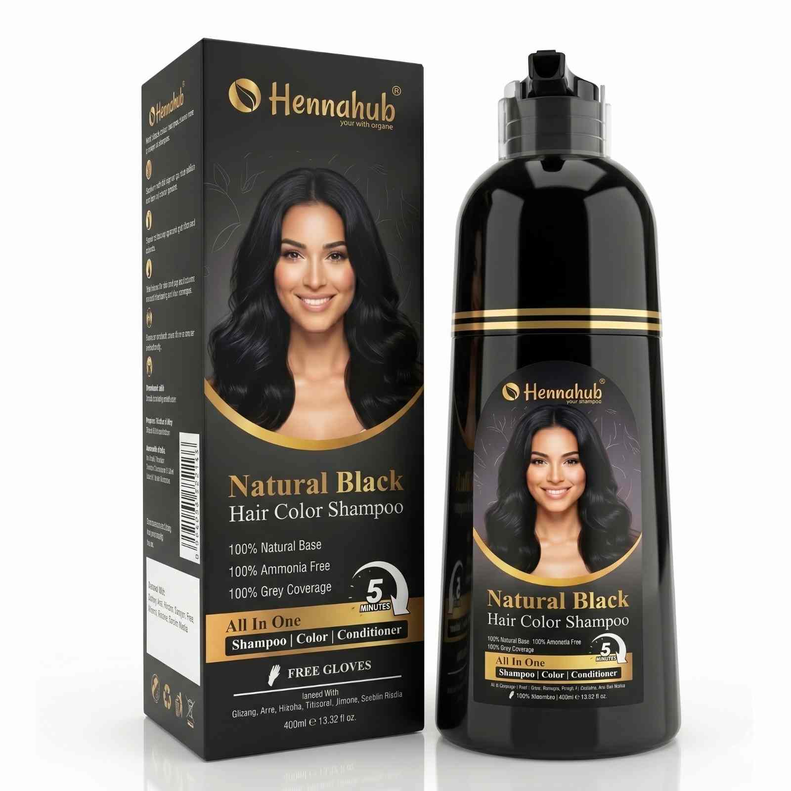 Hennahub Black Hair Color Shampoo product